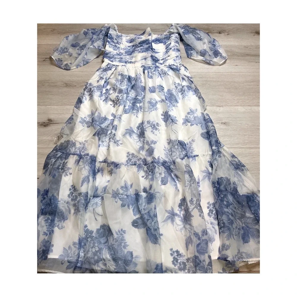 Abercrombie & Fitch Floral Maxi Dress‎ Blue Small New With Tags
